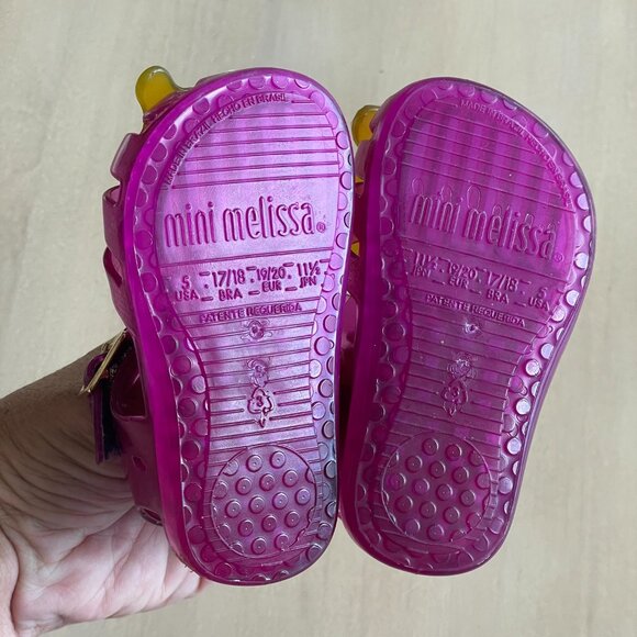 Mini Melissa Aranha Melted Popsicle Pink & Yellow Jelly Sandals - Size 5 - Picture 4 of 8